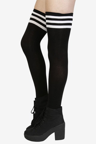 I love You Stripes Thigh High Socks