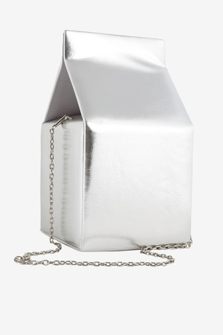 Silver Milk Carton Bag