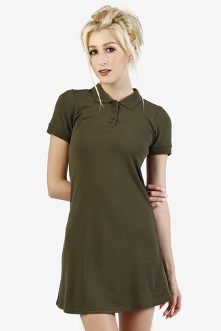 Tabbi Polo Dress - Olive