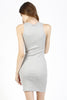 Thin Ribbed Mini Dress - Grey