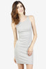 Thin Ribbed Mini Dress - Grey