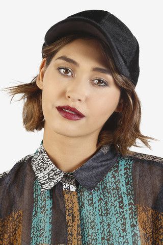 Fuzzy BB Girl Ball Cap - Black