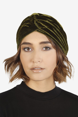 Aura Velvet Turban - Green
