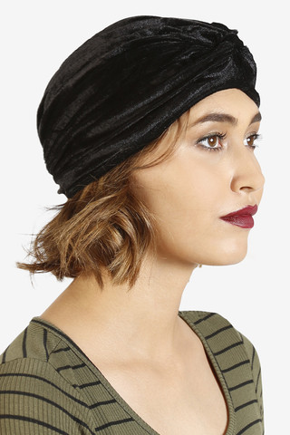 Aura Velvet Turban - Black