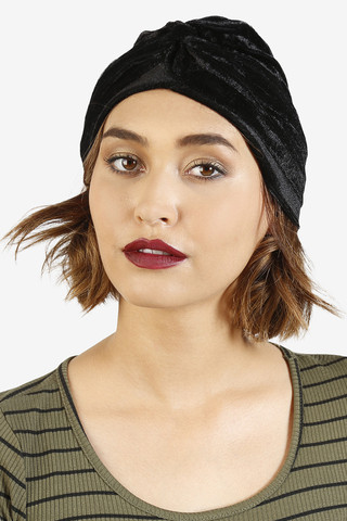 Aura Velvet Turban - Black