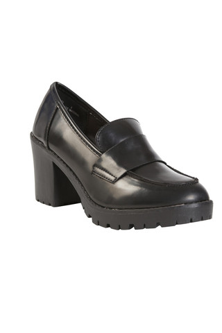 Chunky Heeled Penny Loafer