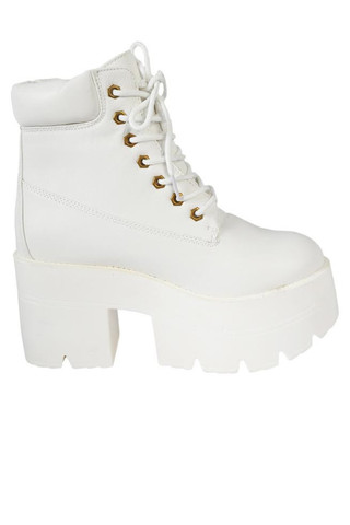 Platform Under Construction Boots - White