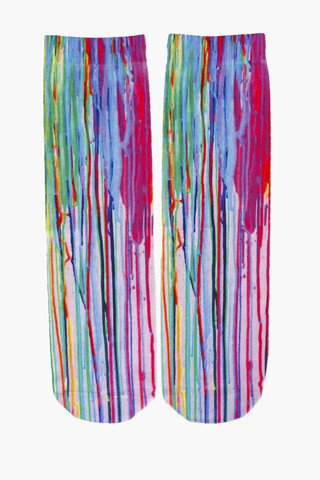 Paint Spill Photo Print Crew Socks