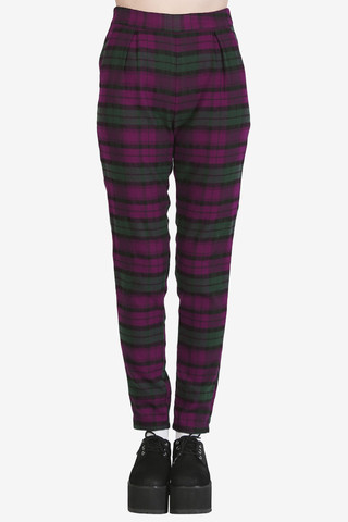 Casual Check Trouser Pant - Plum