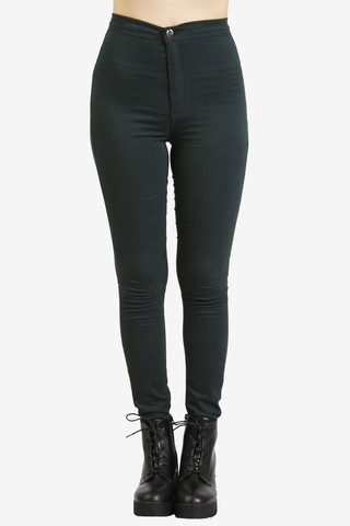 11" High Rise Fave Denim - Hunter Green