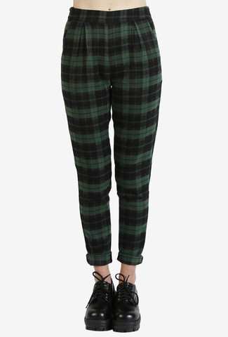 Casual Check Trouser Pant - Green