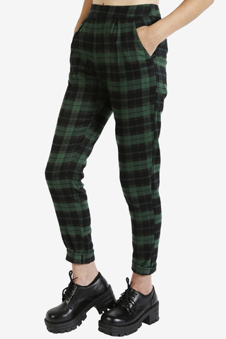 Casual Check Trouser Pant - Green