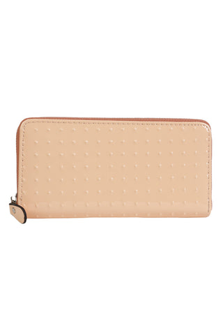 Patent Dotted Pastel Wallet - Peach