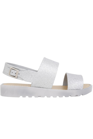 Glitter Double Strap Jelly Sandal