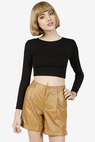 Basic Crop Long Sleeve Top