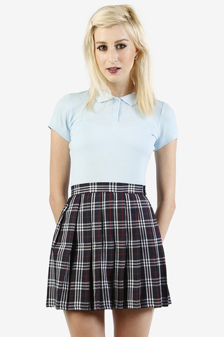 High Waisted School Girl Pleat Skirt