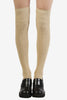 Tan Cable Knit Thigh High Socks