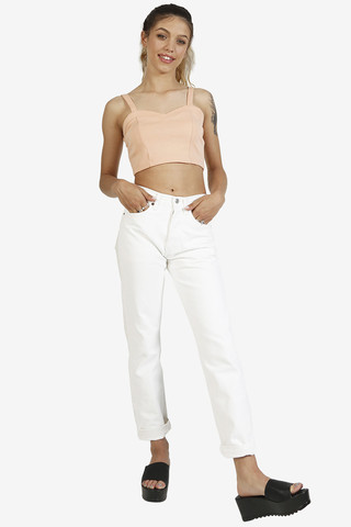 Logan Crop Top - Peach