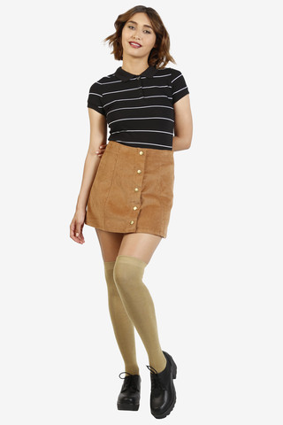 Nancy Striped Polo - Black