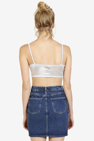 Pep Talk Silver Super Crop Top by American Deadstock