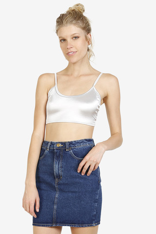 Pep Talk Silver Super Crop Top by American Deadstock