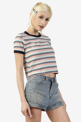 Steven Peach Striped Ringer - By Echo Club House