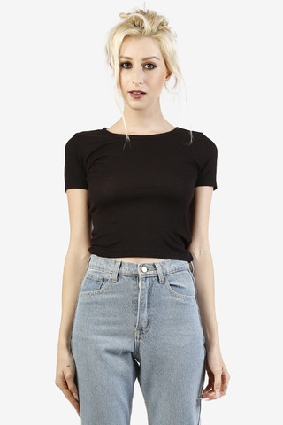 Alice Basic Essential Crop - Black
