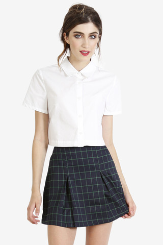 Open Back White Boxy Button Up