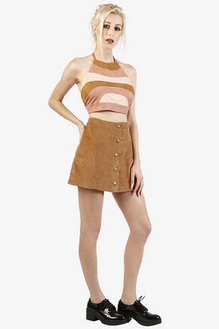 Desert Sunset Faux Suede Halter