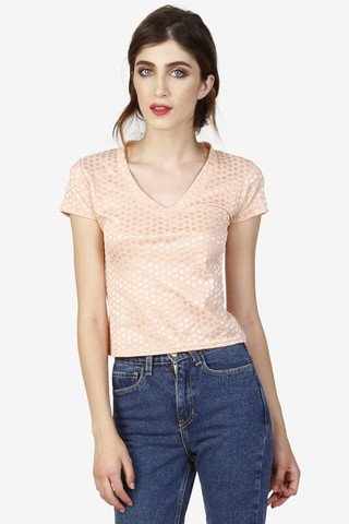 Almost Famous Pink Textured Top by American Deadstock