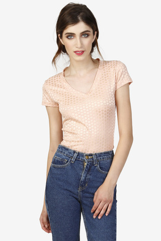 Almost Famous Pink Textured Top by American Deadstock