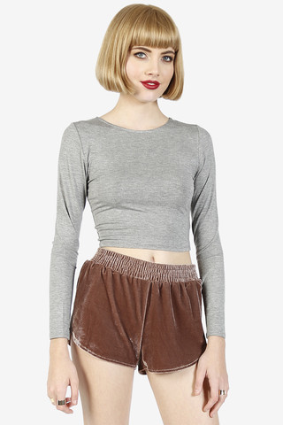 Basic Crop Long Sleeve Top