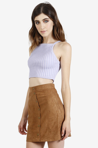 Thick Ribbed Crop Tank - Lavender