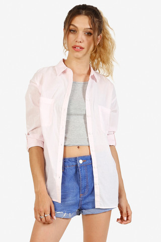 Margaret Button Up Shirt - BB Pink