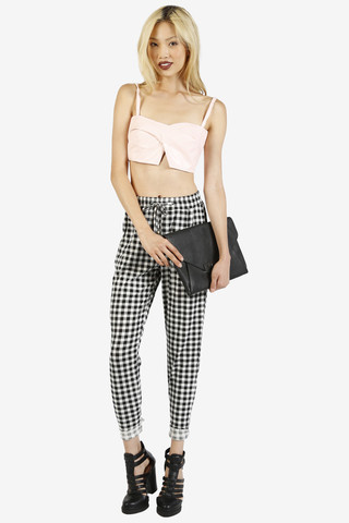 Pink Faux Leather Bralette