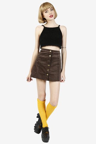 Soft Ribbed Cropped Sweater Tank - Black