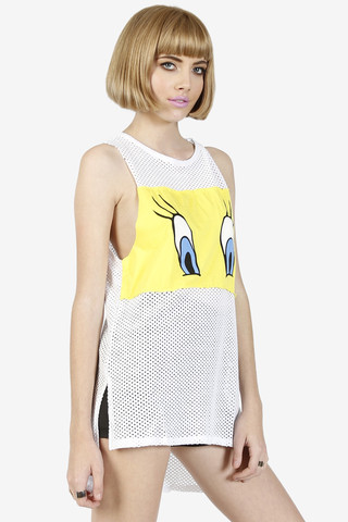 Tweety Eyes Mesh Tank by HLZBLZ