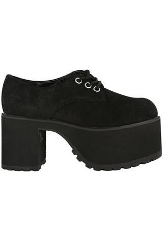 Black Crack Suede Nosebleed Heels by T.U.K.