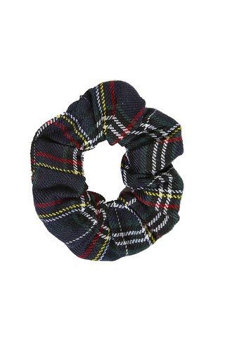 School Girl Plaid Scrunchie - Green